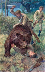 Old Jake, der den Bären ritt und sein scharfes Messer hineinstieß